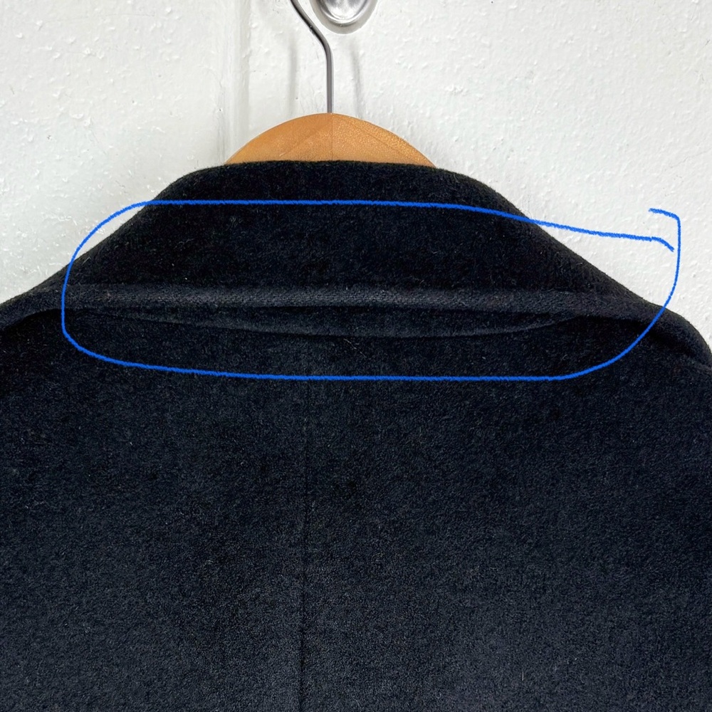 EVERLANE Mens Modern Peacoat Wool Cashmere Double Breasted Size XL Black - Picture 5 of 16